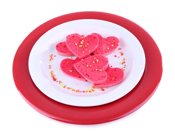 Cookies in form of heart isolated on white — Stock Photo, Image