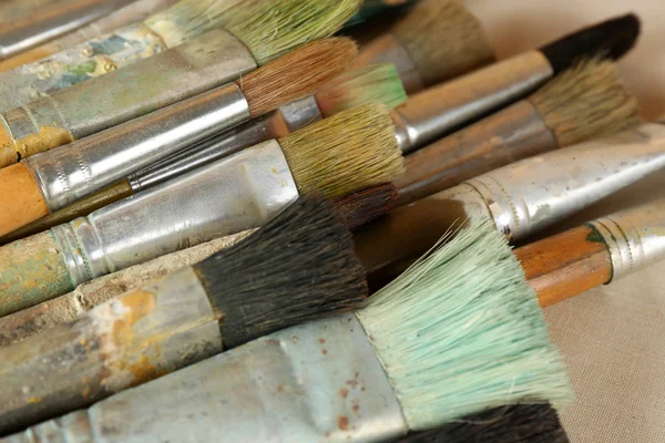 Different paintbrushes close up — Stock Photo, Image