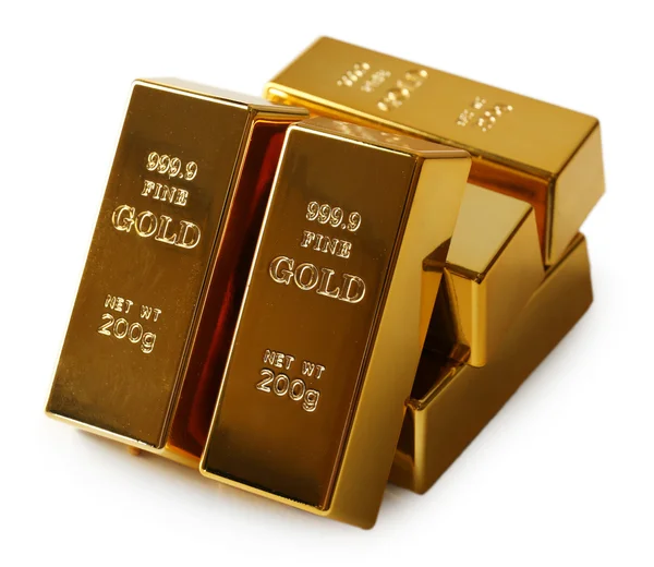 Gold bars isolated on white — Stock Photo, Image