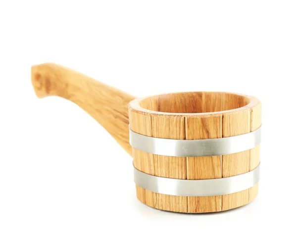 Oaken spoon for sauna, isolated on white — Stock Photo, Image