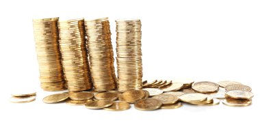 sikke üzerinde beyaz izole yığını