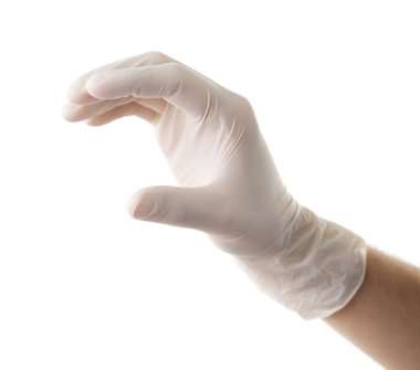 Doktor el beyaz izole steril eldiven
