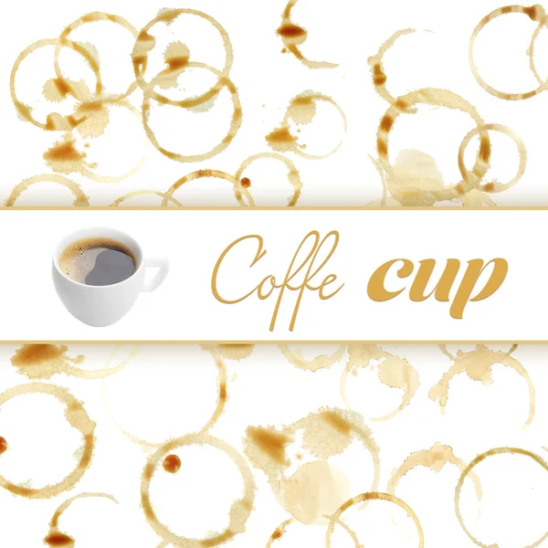 Чашка кофе на фоне пятна от кофе — стоковое фото