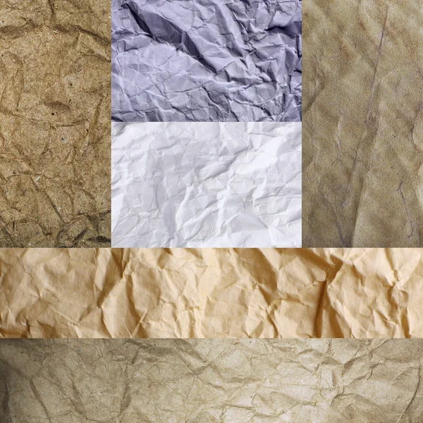 Sortiment av olika texturer i collage, blandning av texturer som bakgrund — Stockfoto
