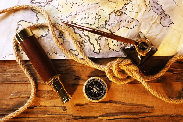 World map and rope