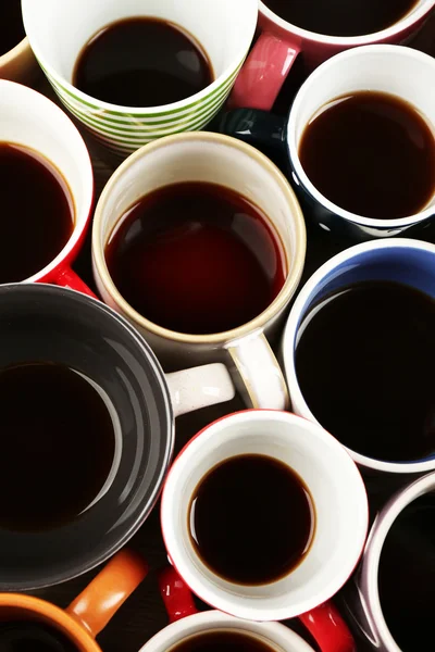 Muchas tazas de café, vista superior — Foto de Stock