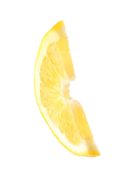 Citron tranché isolé sur blanc — Photo