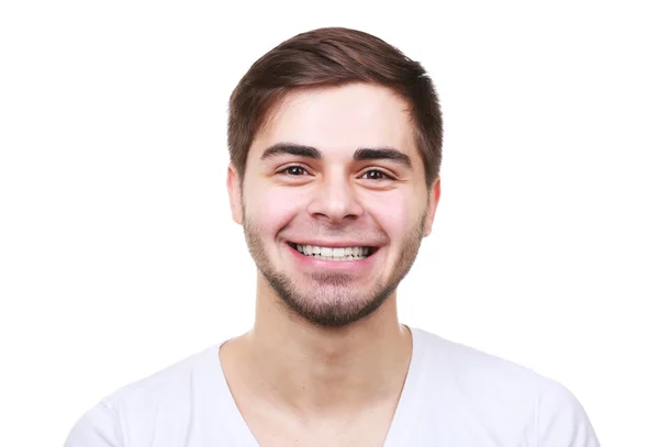 Portret van lachende man geïsoleerd op wit — Stockfoto