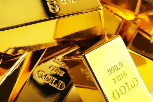 Barras de oro primer plano — Foto de Stock