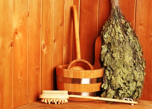 Accesorios naturales en sauna — Foto de Stock