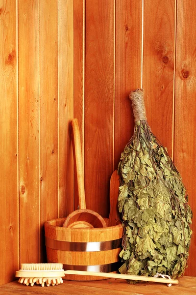 Accessori naturali in sauna — Foto Stock