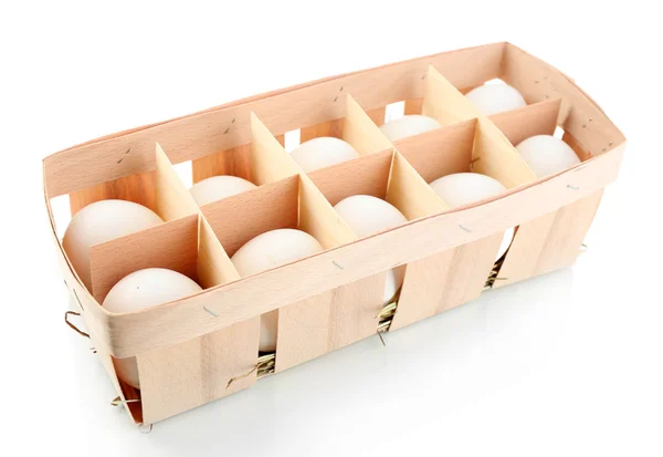Eco box with eggs isolated on white — Stock Photo, Image