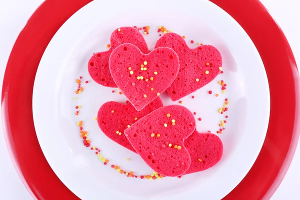 Cookies in form of heart on white background — Stock Photo, Image