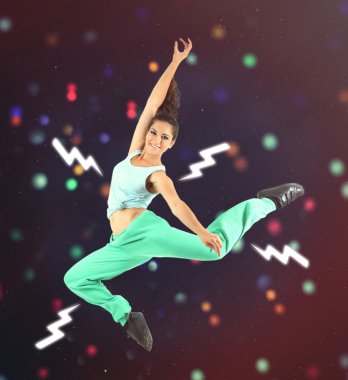 Hip hop dans portre parlak zemin üzerine