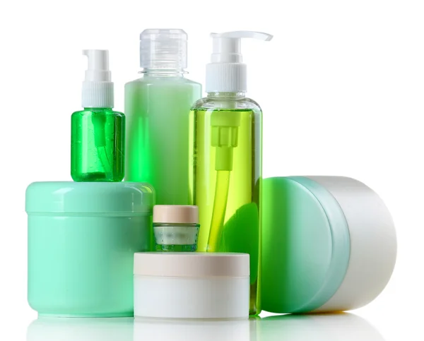 Cosmetic bottles on white background — Stock Photo, Image