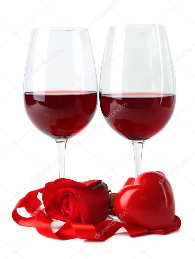 decorative red wine glasses