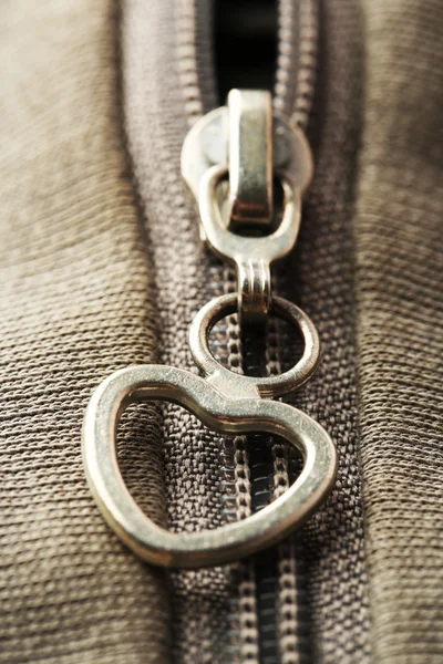 Zipper on clothes close up — Stock Photo, Image