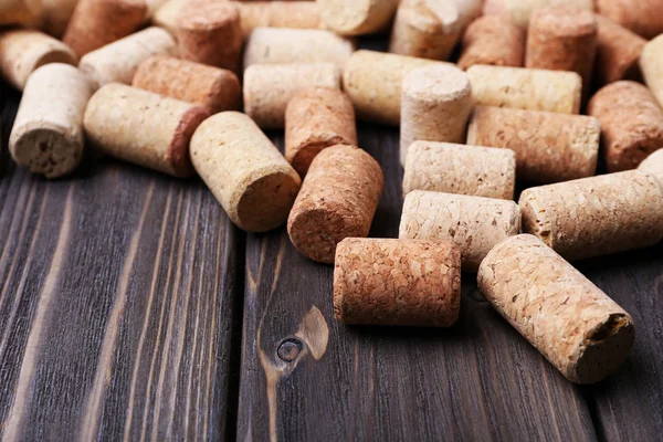 Wine corks on wooden background — Stock Photo, Image