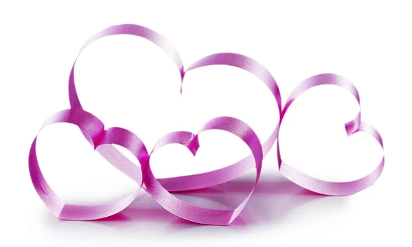 Pink paper hearts isolated on white — Stock Photo, Image