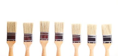 Boya fırçaları, üzerinde beyaz izole