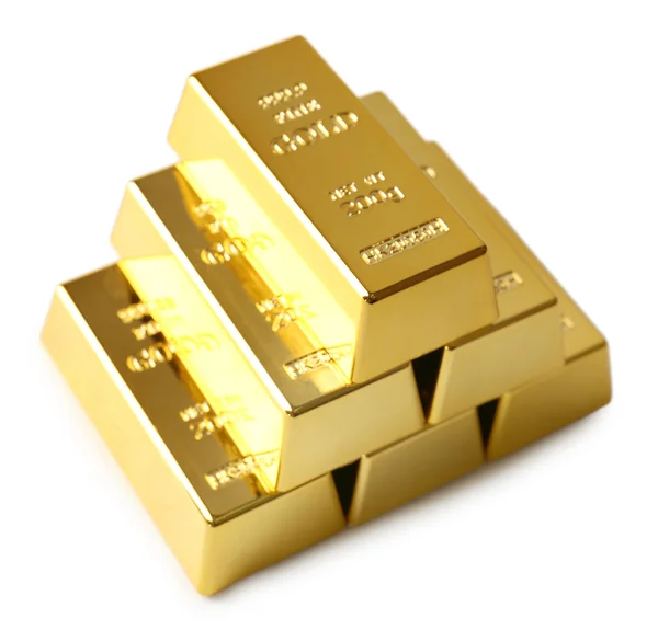 Gold bars isolated on white — Stock Photo, Image