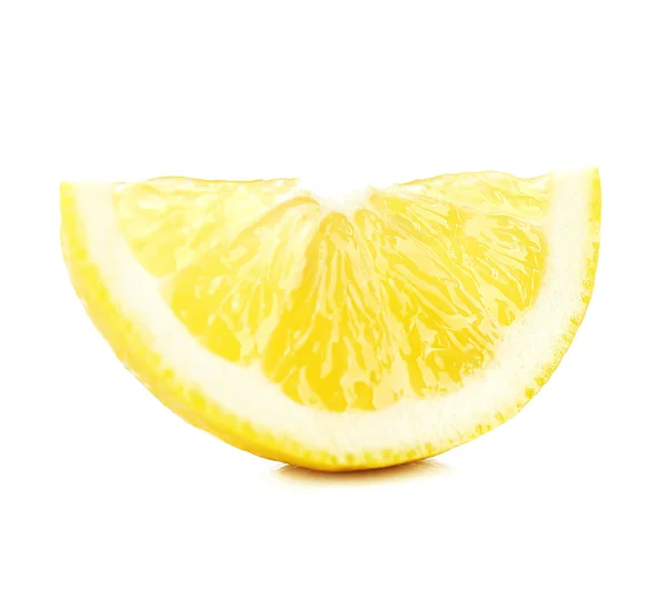 Juicy slice of lemon isolated on white — Stock Photo, Image