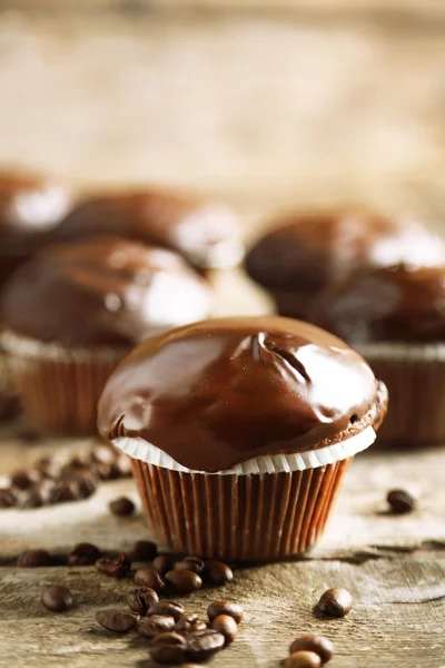 Tasty homemade chocolate muffins — Stock Photo, Image