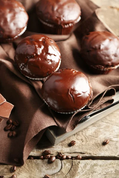 Läckra hembakade chokladmuffins — Stockfoto