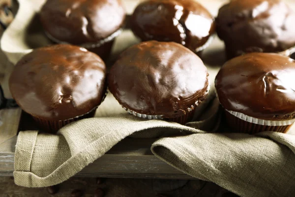 Smakelijk zelfgemaakte chocolade muffins — Stockfoto