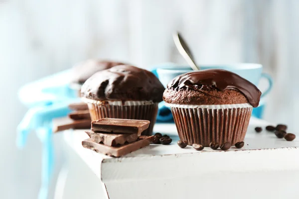 Leckere hausgemachte Schokoladenmuffins — Stockfoto