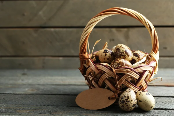 Bird eggs in wicker basket