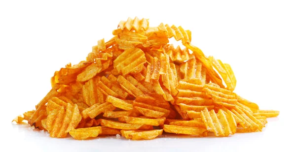 Deliciosas batatas fritas isoladas em branco — Fotografia de Stock