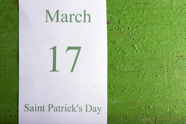 St. Patrick ημερομηνία στο ημερολόγιο — Φωτογραφία Αρχείου
