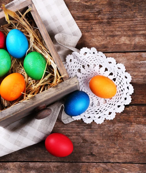 Easter eggs in box — Stock Photo, Image