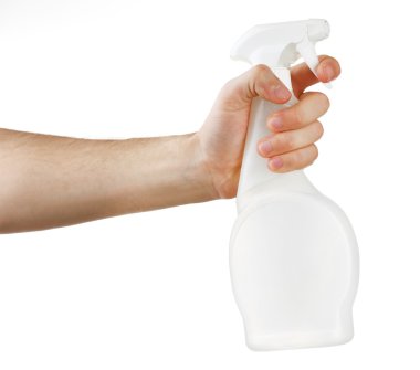 Erkek el spreyi beyaz arka plan üzerinde izole