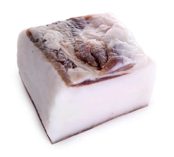 Кусок соленого жира изолирован на белом — стоковое фото