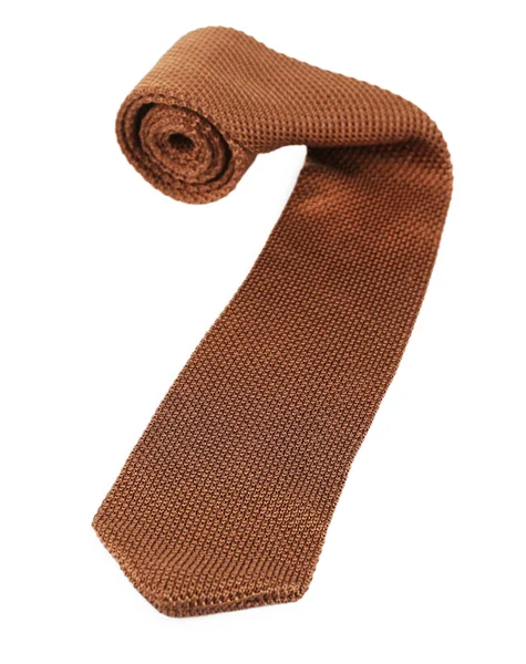 Hnědá mužské kravata izolovaných na bílém — Stock fotografie