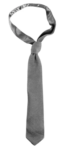 Grey male tie isolated on white — Stock Photo, Image