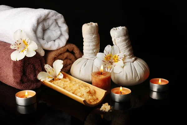 Spa still life on black background — Stock Photo, Image