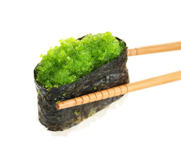 Sushi con palillos aislados en blanco —  Fotos de Stock