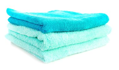 beyaz izole havlu yığını