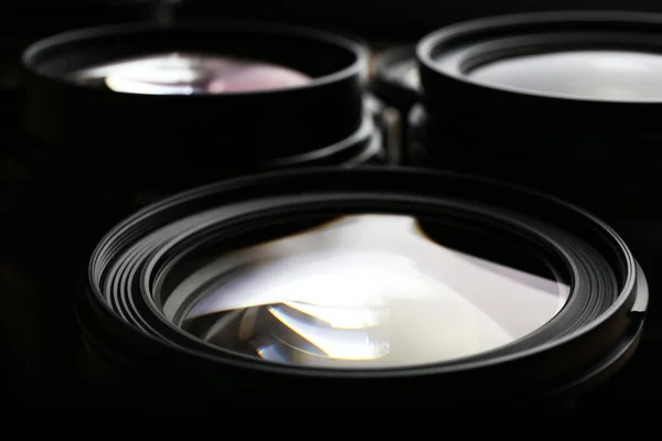 Modern kamera mercekleri, makro görünümü kümesi — Stok fotoğraf