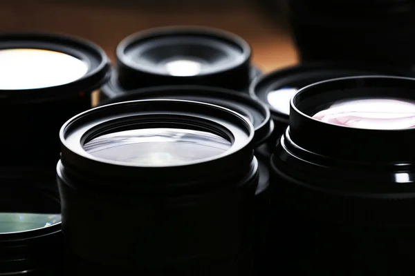 Set moderner Kameraobjektive, Nahaufnahme — Stockfoto