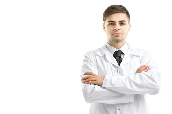 Doctor masculino aislado en blanco —  Fotos de Stock