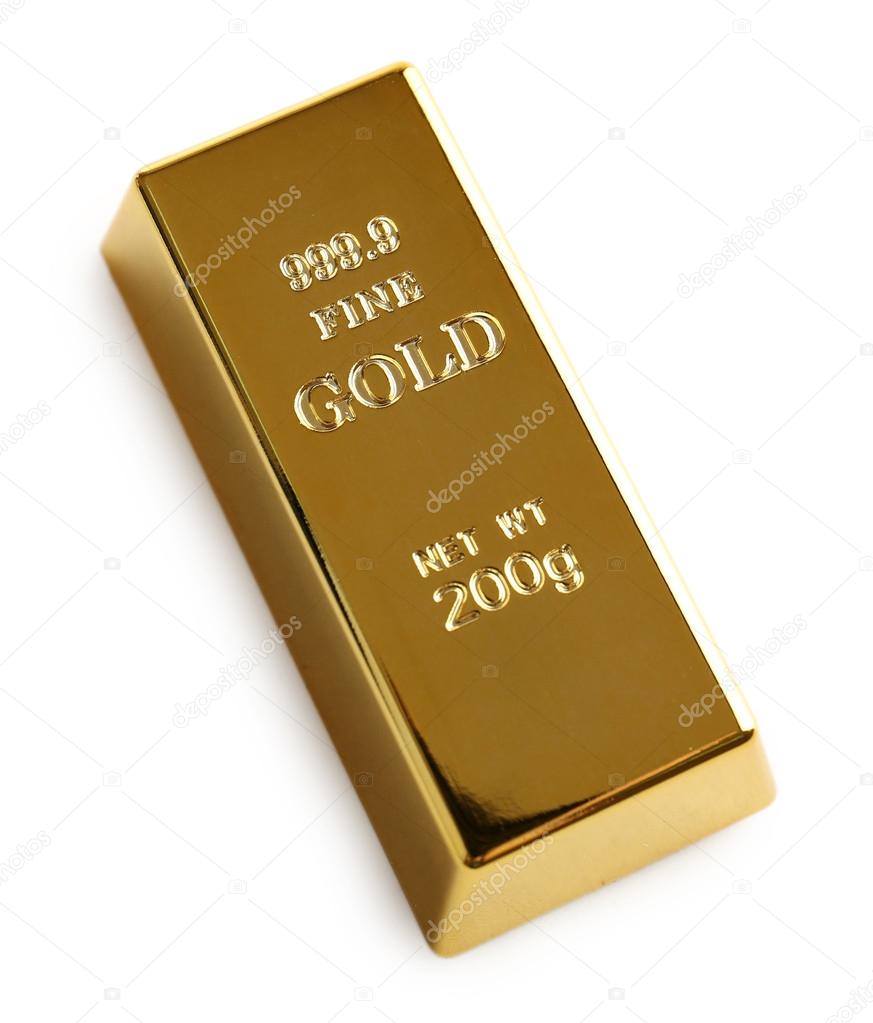 Gold bar isolated on white Stock Photo by ©belchonock 67007339