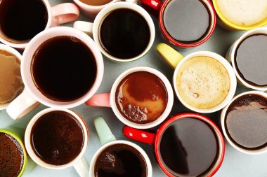 Birçok bardak kahve, en iyi görünümü