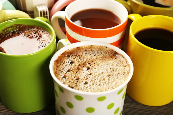 Veel kopjes koffie, close-up — Stockfoto