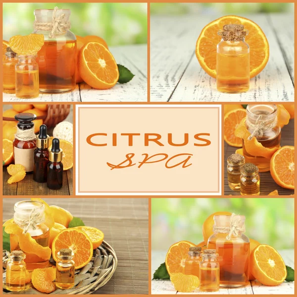 Oranje spa composities in collage — Stockfoto