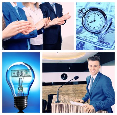 Collage of business photos clipart
