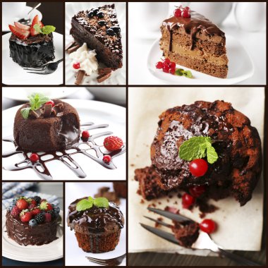 Çikolatalı tatlılar kolaj